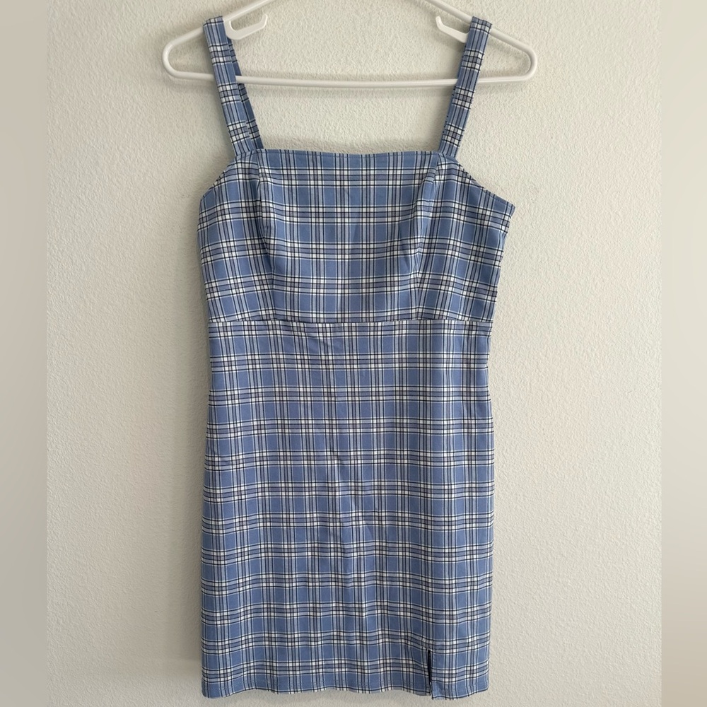 Holister Blue Checkered Mini Dress